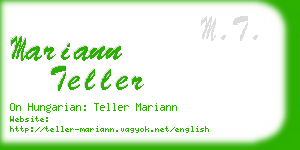 mariann teller business card